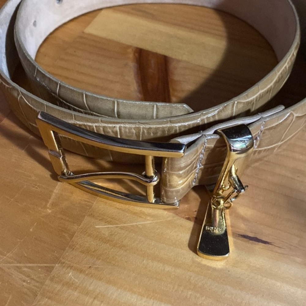 DKNY Italian alligator calf skin belt Sz Med